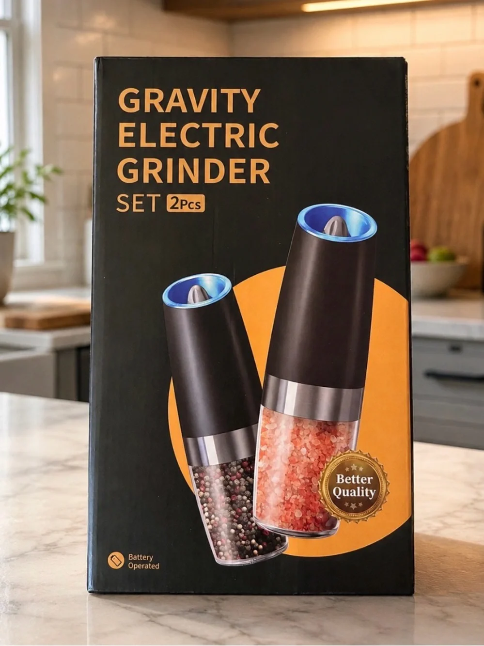 Gravity Electric Salt & Pepper Grinder Set new